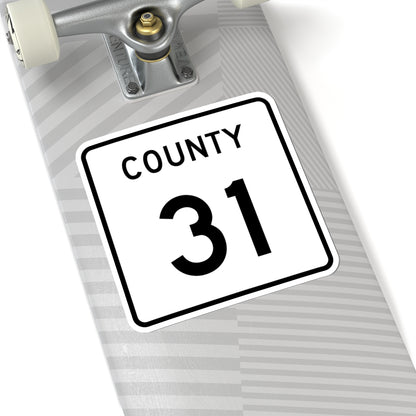 County 31 square (Minnesota) (Road Sign) STICKER Vinyl Kiss-Cut Decal