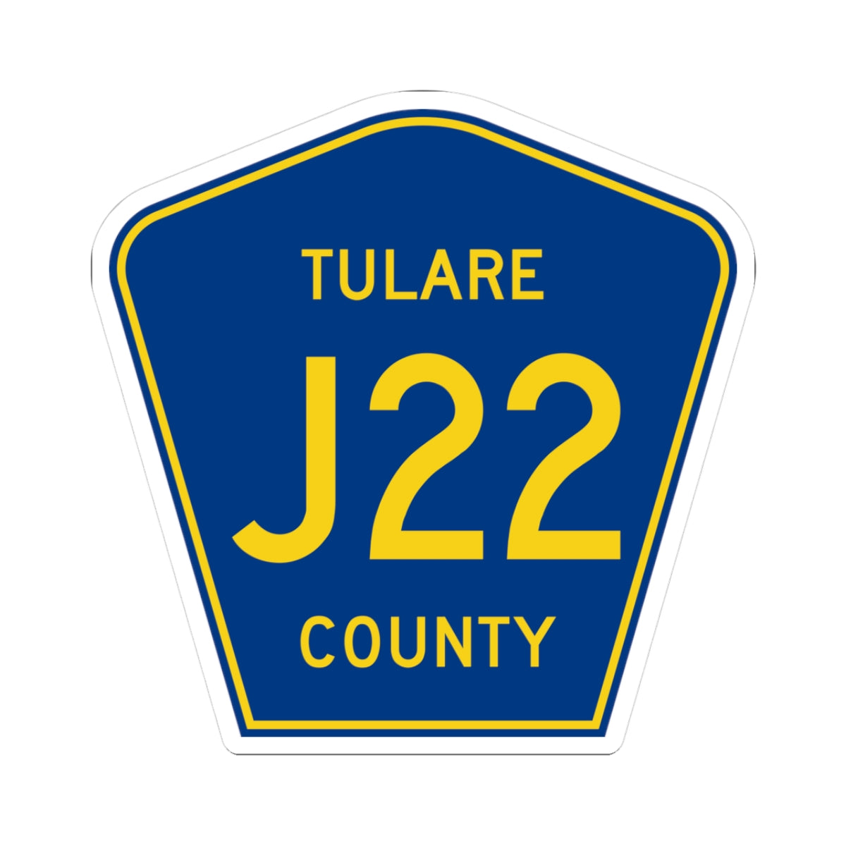 Tulare County J22 (California) (Road Sign) STICKER Vinyl Kiss-Cut Decal