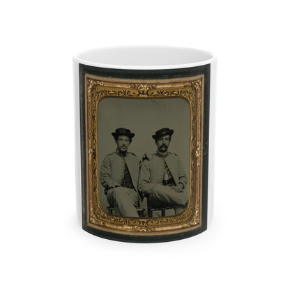 Private William Liming Of Co. B, 21st U.S. Veteran Reserve Corps Infantry Regiment, And Unidentified Soldier In Same Uniform (U.S. Civil War) White Coffee Mug