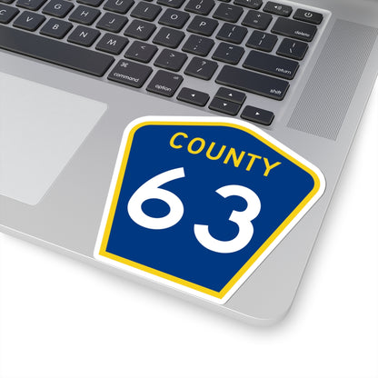 County 63 MN (Minnesota) (Road Sign) STICKER Vinyl Kiss-Cut Decal