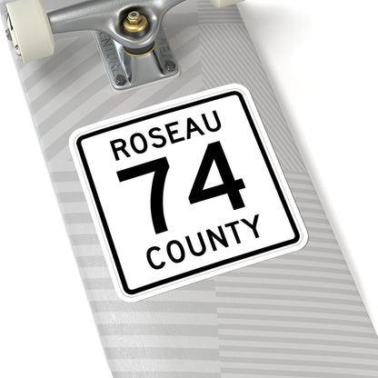 Roseau County Route 74 (Minnesota) (Road Sign) STICKER Vinyl Kiss-Cut Decal