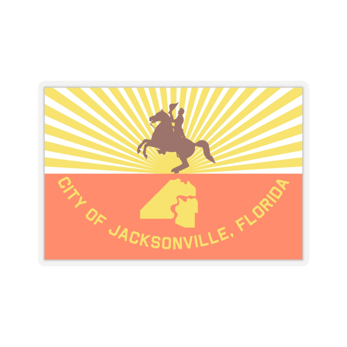 Flag of Jacksonville, Florida - STICKER Vinyl Kiss-Cut Decal