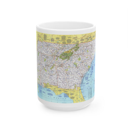 USA - Southeast 1 (1975) (Map) White Coffee Mug-15oz-The Sticker Space