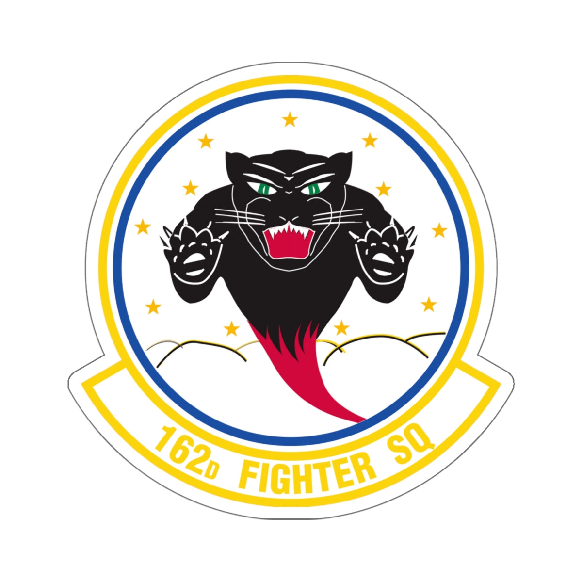 162 Fighter Squadron (U.S. Air Force) STICKER Vinyl Kiss-Cut Decal-6 Inch-White-The Sticker Space