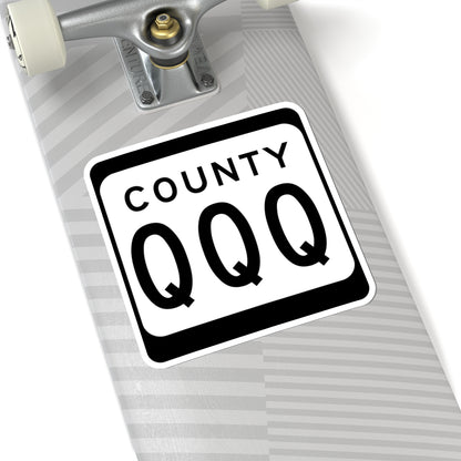 WIS County QQQ (Wisconsin) (Road Sign) STICKER Vinyl Kiss-Cut Decal