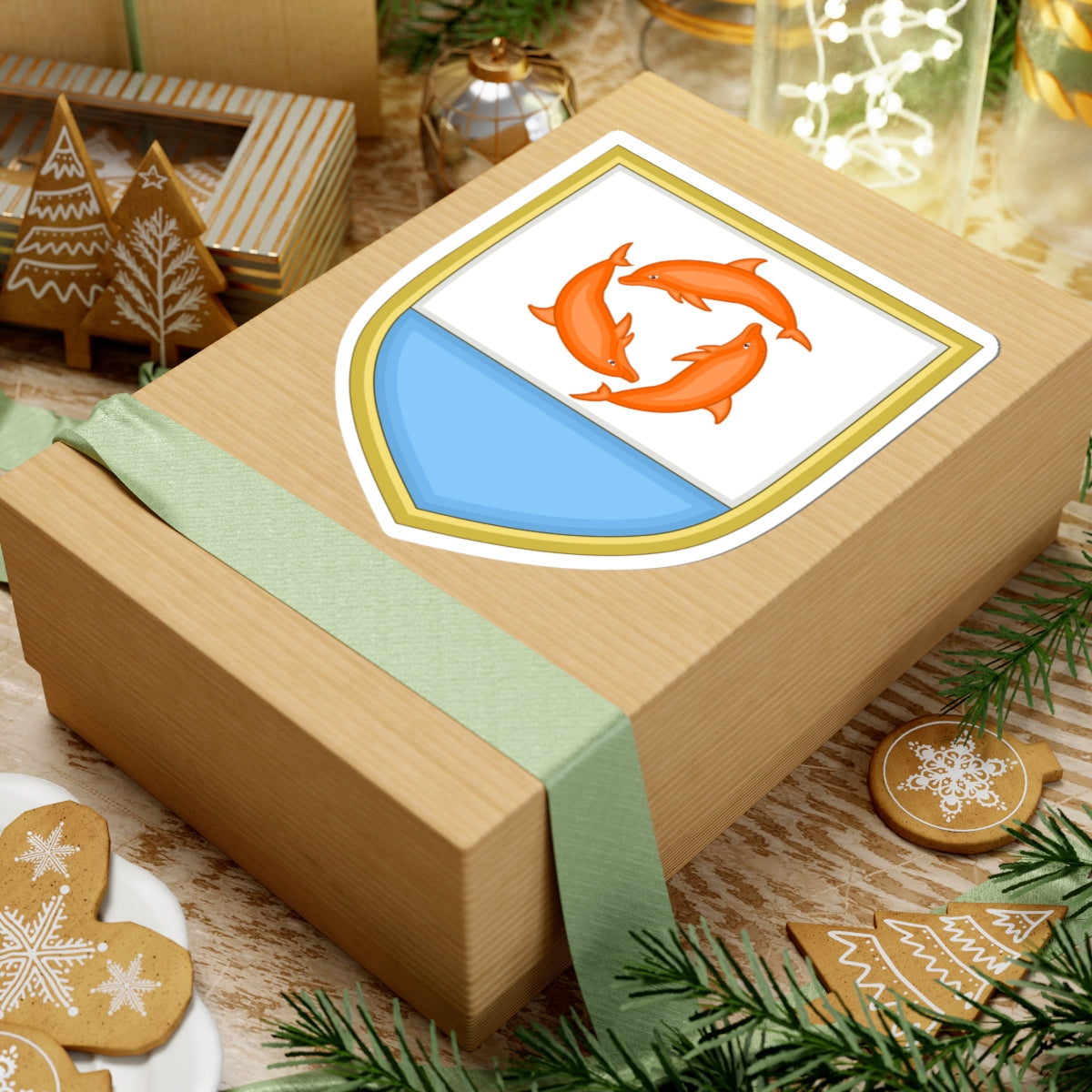 Anguilla coat of arms (United Kingdom) (Coat of Arms) STICKER Vinyl Kiss-Cut Decal