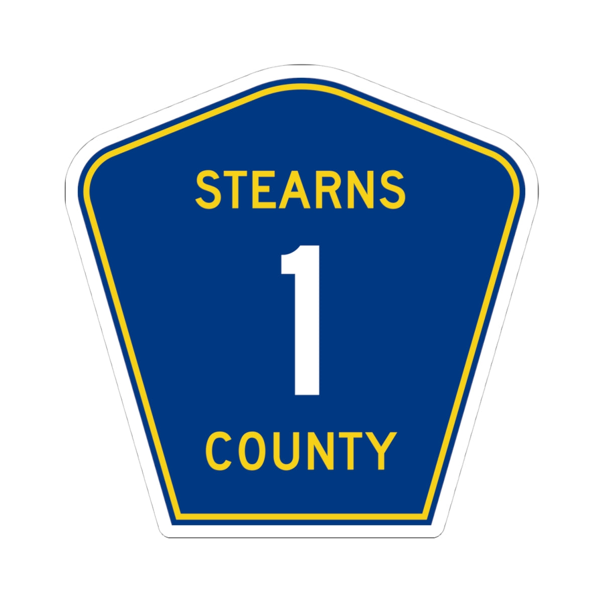 Stearns County Route 1 (Minnesota) (Road Sign) STICKER Vinyl Kiss-Cut Decal