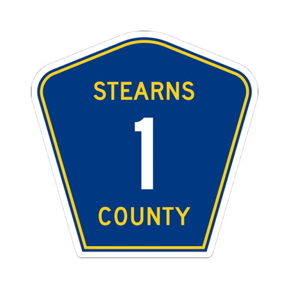 Stearns County Route 1 (Minnesota) (Road Sign) STICKER Vinyl Kiss-Cut Decal