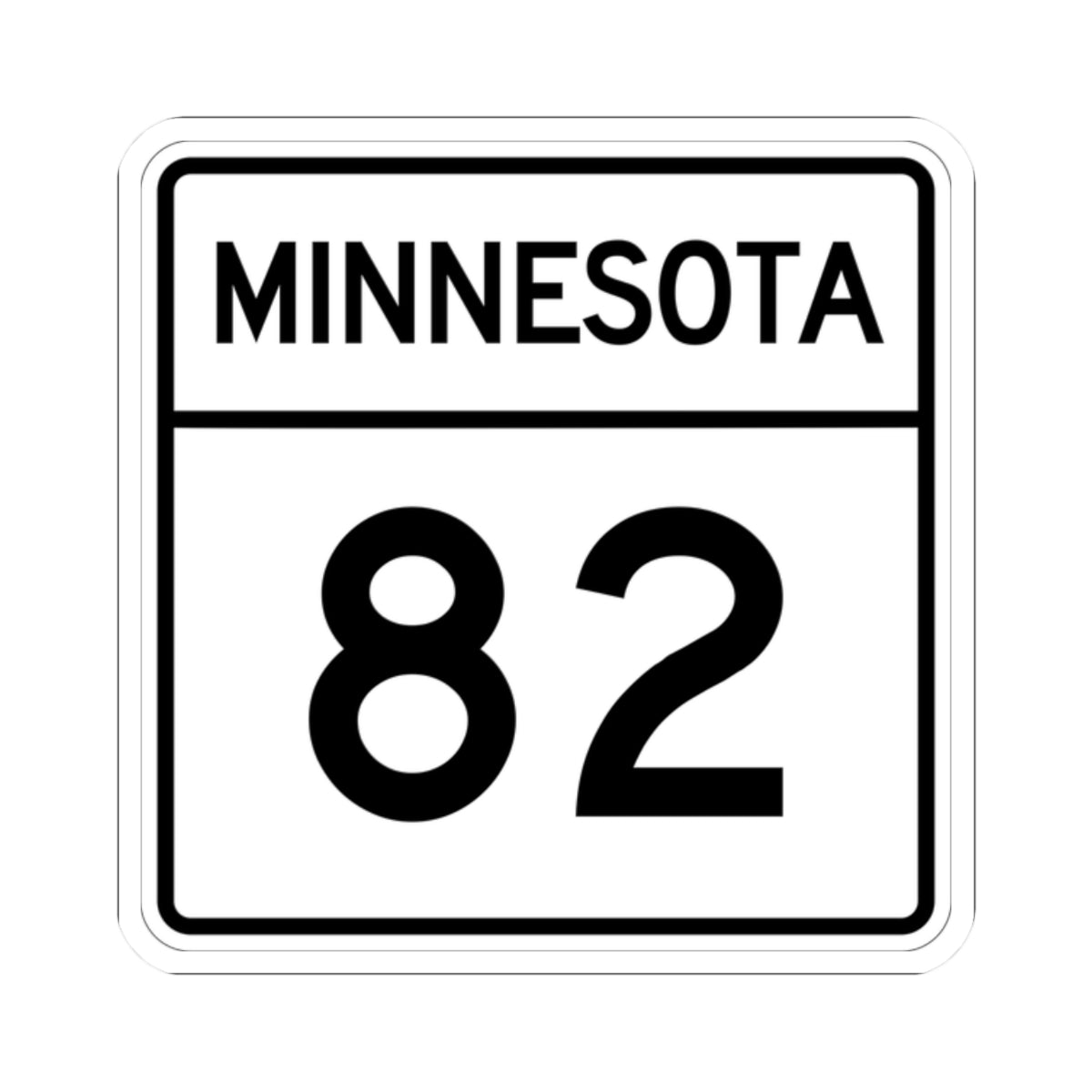MN-82 1948 (Minnesota) (Road Sign) STICKER Vinyl Kiss-Cut Decal