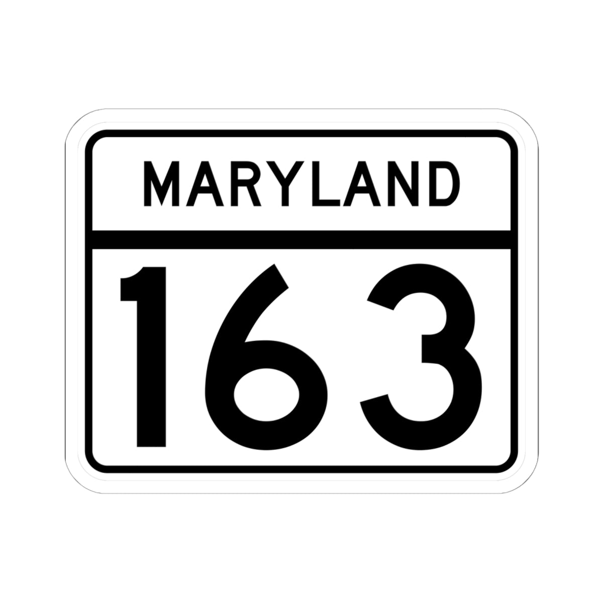 MD Route 163 (Maryland) (Road Sign) STICKER Vinyl Kiss-Cut Decal