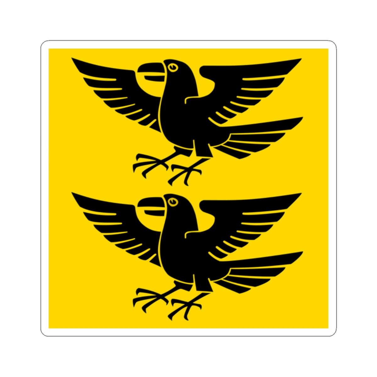 Flag of Einsiedeln Abbey (Switzerland) STICKER Vinyl Kiss-Cut Decal