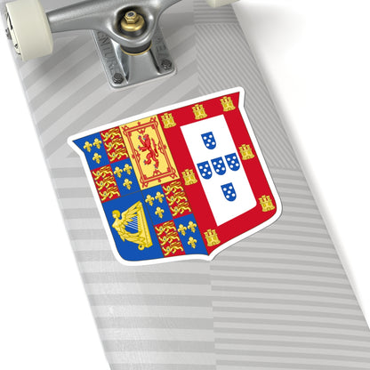 Arms of Catherine of Braganza (Portugal) (Coat of Arms) STICKER Vinyl Kiss-Cut Decal