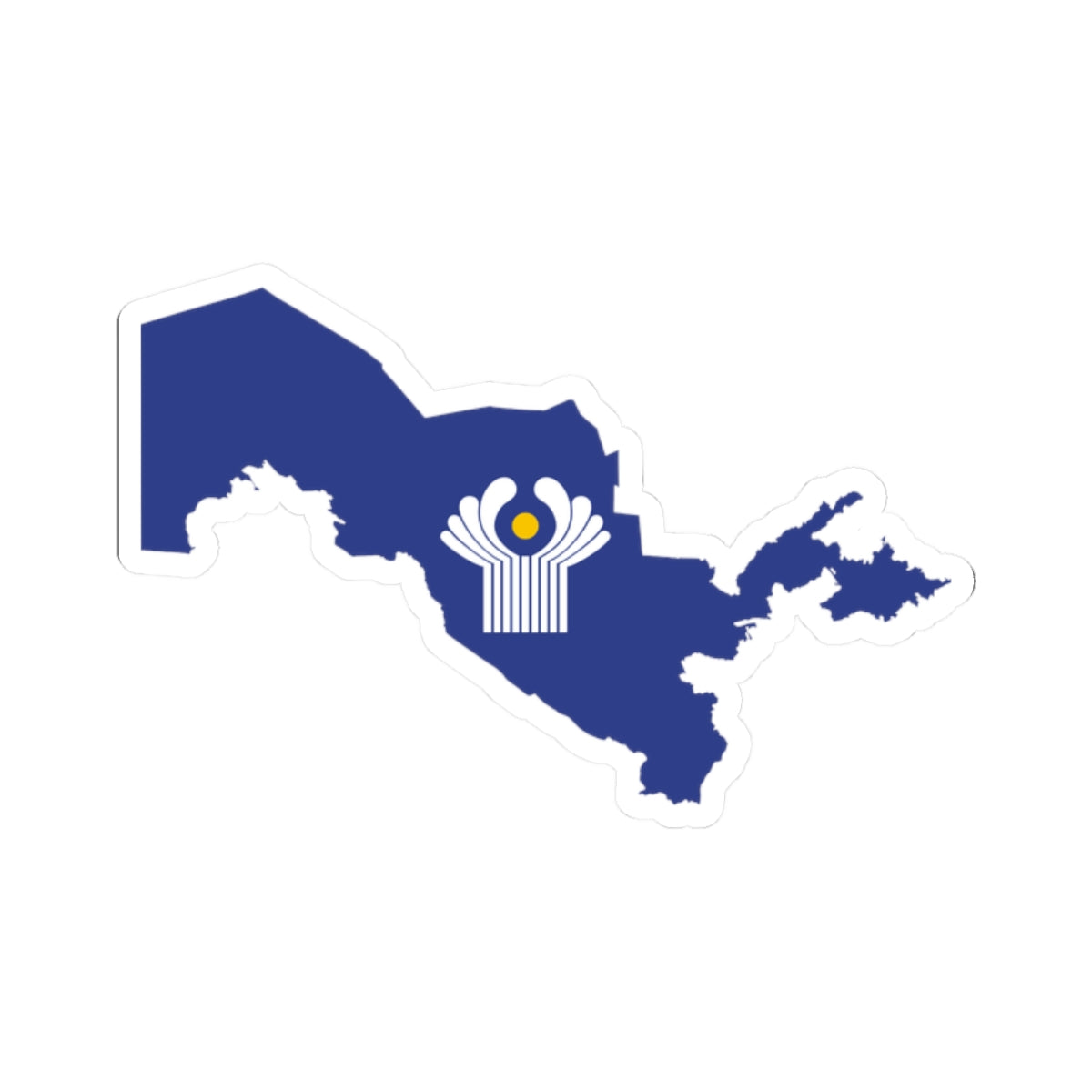 Flag-map of Uzbekistan CIS (Uzbekistan) STICKER Vinyl Kiss-Cut Decal
