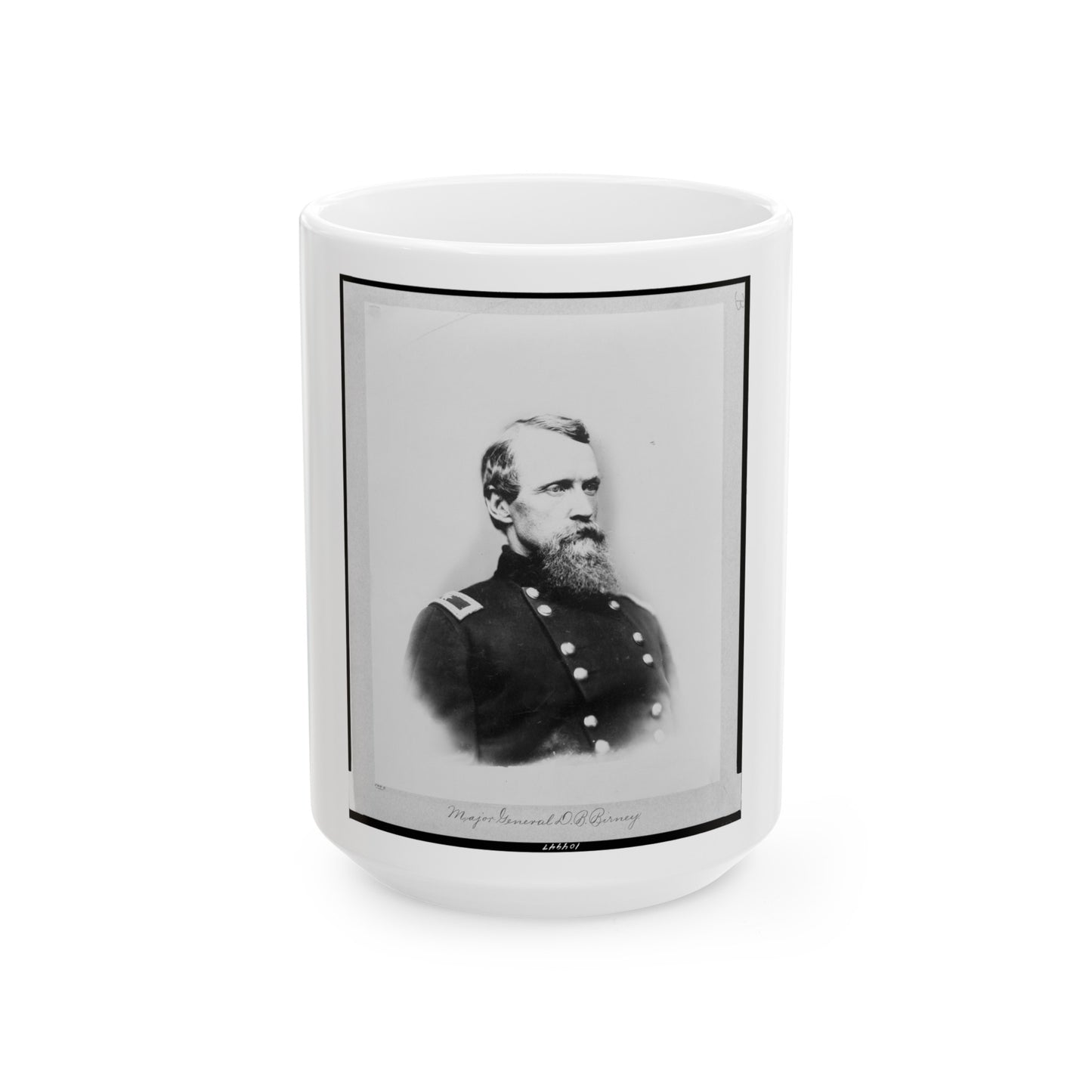 Major General D.B. Birney, Head-And-Shoulders Portrait, Facing Right (U.S. Civil War) White Coffee Mug