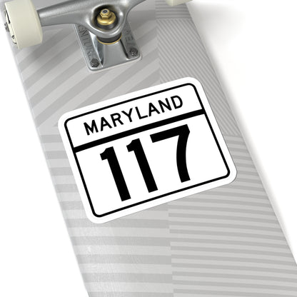 MD Route 117 (Maryland) (Road Sign) STICKER Vinyl Kiss-Cut Decal