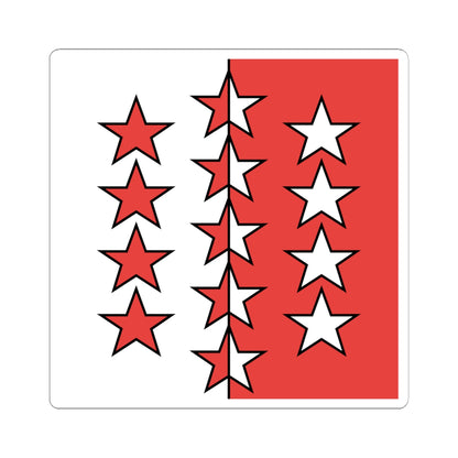 Flag of Canton of Valais (Switzerland) STICKER Vinyl Kiss-Cut Decal