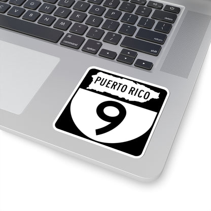 PR old 9 (Puerto Rico) (Road Sign) STICKER Vinyl Kiss-Cut Decal