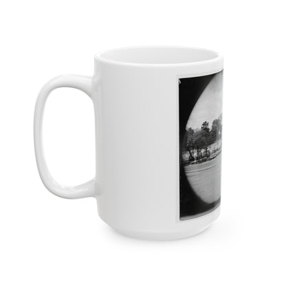 Richmond, Va. Ruins Of Richmond & Danville Railroad Bridge; The City Beyond (U.S. Civil War) White Coffee Mug
