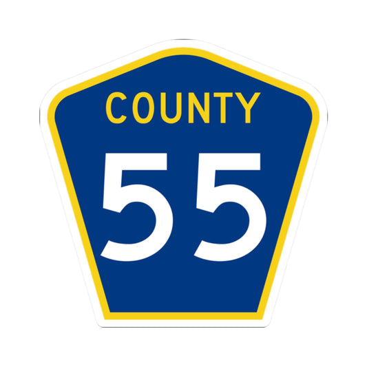 County 55 MN (Minnesota) (Road Sign) STICKER Vinyl Kiss-Cut Decal