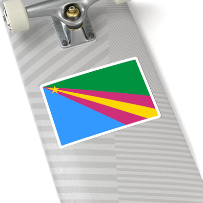 Flag of Zavolzhsk rayon Ivanovo oblast (Russia) STICKER Vinyl Kiss-Cut Decal
