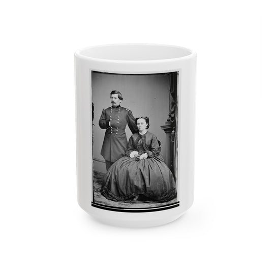 Portrait Of Maj. Gen. George B. Mcclellan, Officer Of The Federal Army, And His Wife, Ellen Mary Marcy (U.S. Civil War) White Coffee Mug