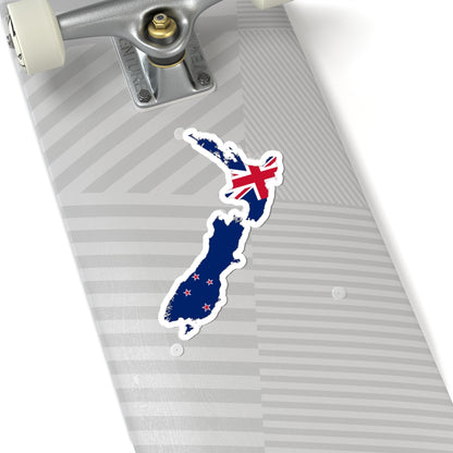 Flag-map of New Zealand (New Zealand) STICKER Vinyl Kiss-Cut Decal