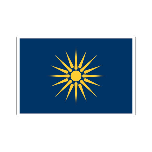 Flag of Greek Macedonia (Greece) STICKER Vinyl Kiss-Cut Decal
