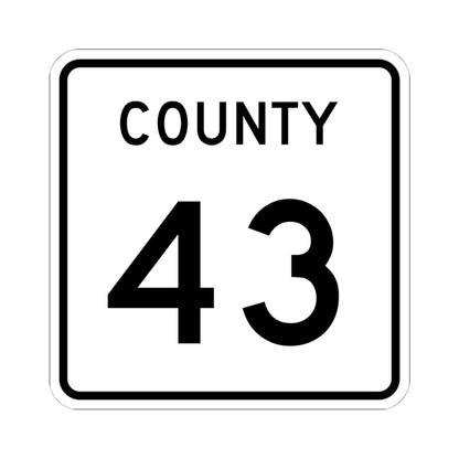 County 43 square (Minnesota) (Road Sign) STICKER Vinyl Kiss-Cut Decal