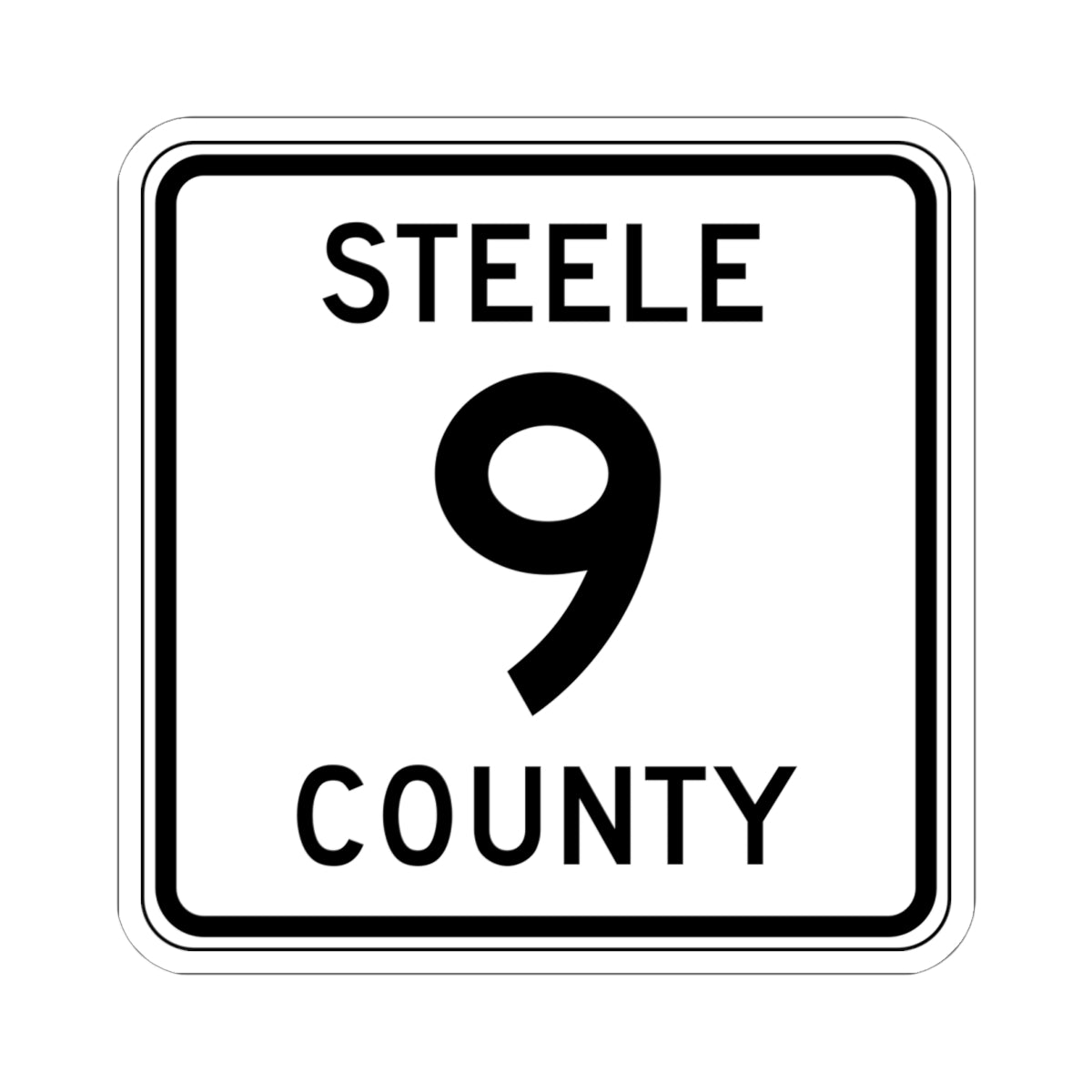 Steele County Route 9 MN (Minnesota) (Road Sign) STICKER Vinyl Kiss-Cut Decal