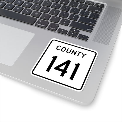 County 141 square (Minnesota) (Road Sign) STICKER Vinyl Kiss-Cut Decal