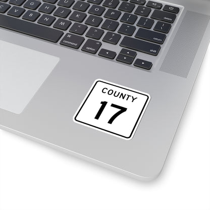 County 17 square (Minnesota) (Road Sign) STICKER Vinyl Kiss-Cut Decal