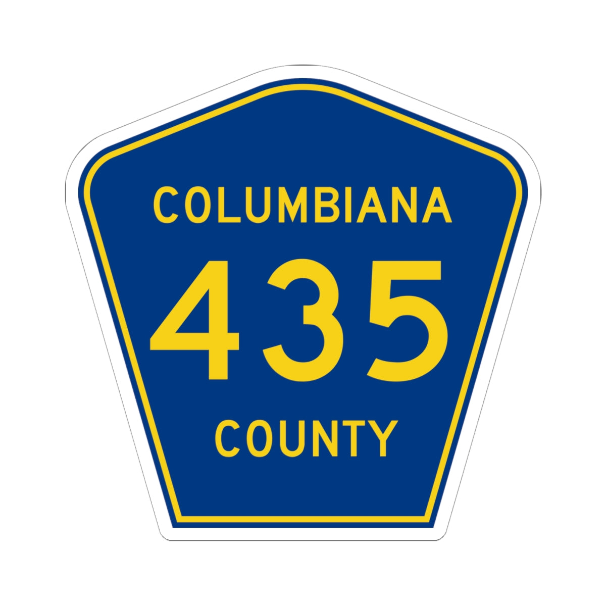Columbiana County 435 (Ohio) (Road Sign) STICKER Vinyl Kiss-Cut Decal