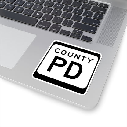 WIS County PD (Wisconsin) (Road Sign) STICKER Vinyl Kiss-Cut Decal