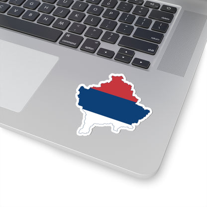 Flag map of Kosovo Serbian flag (Serbia) STICKER Vinyl Kiss-Cut Decal