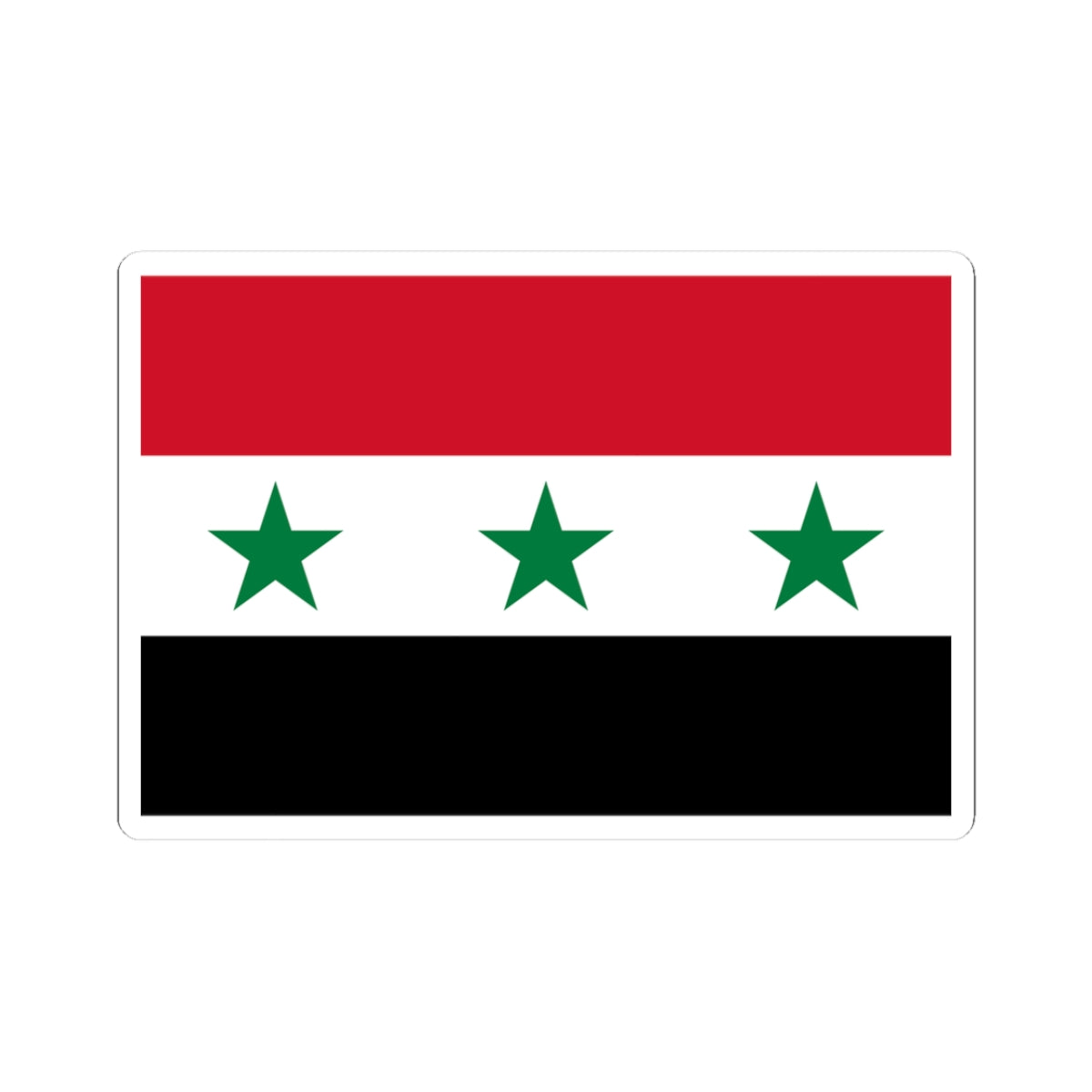 Flag of Syria 1963-1972 3-2 (Syria) STICKER Vinyl Kiss-Cut Decal