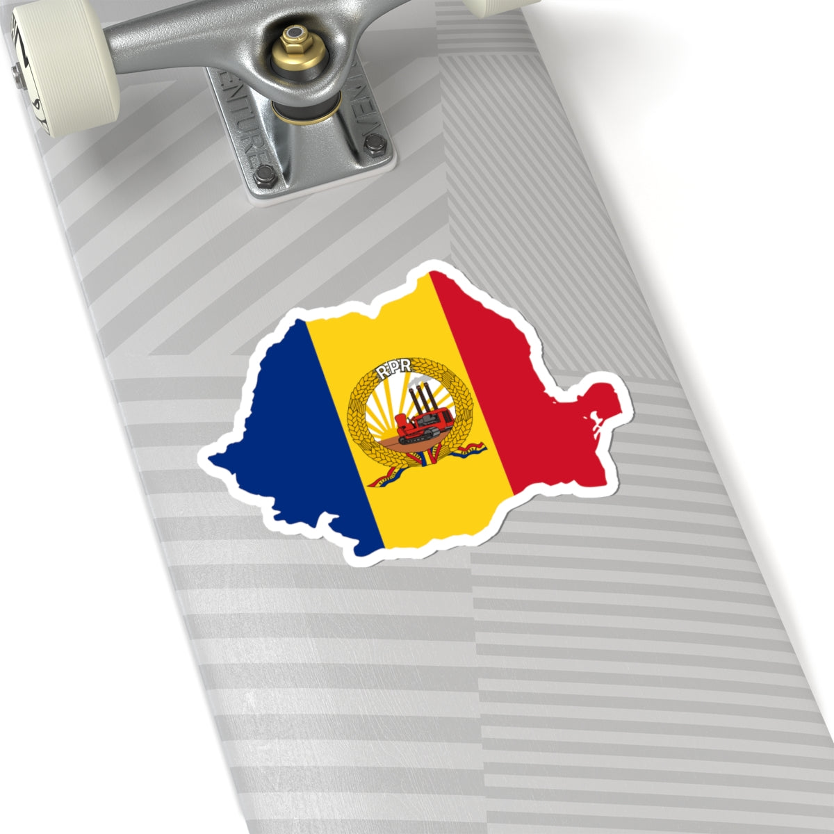 Flag-map of Romania January-March 1948 (Oman) STICKER Vinyl Kiss-Cut Decal