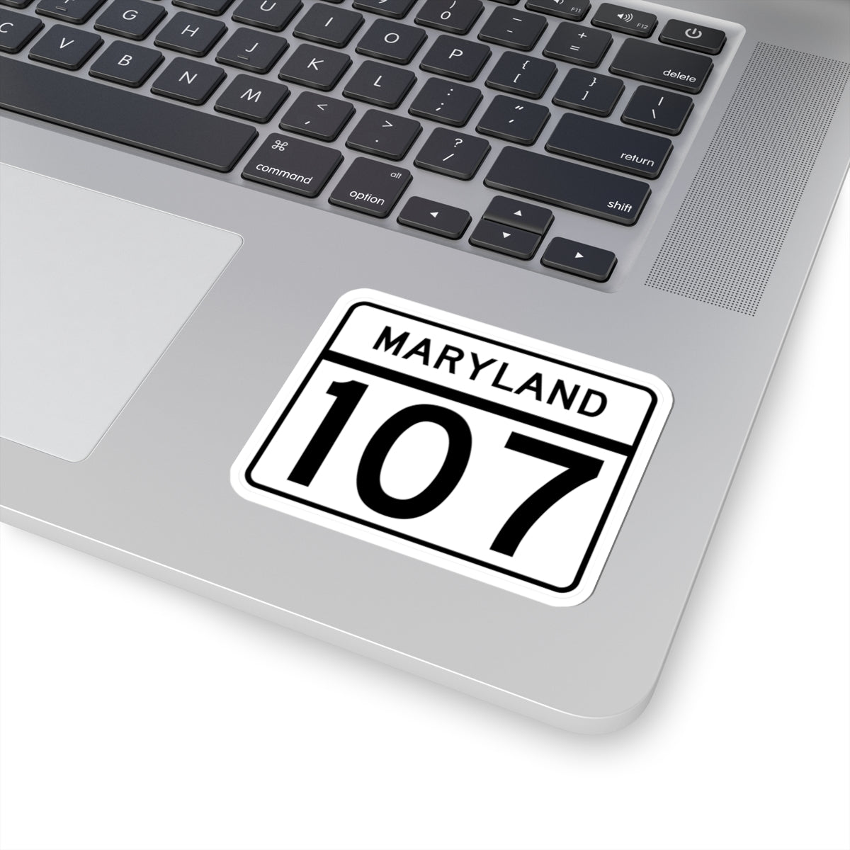 MD Route 107 (Maryland) (Road Sign) STICKER Vinyl Kiss-Cut Decal