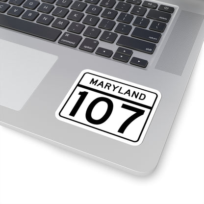 MD Route 107 (Maryland) (Road Sign) STICKER Vinyl Kiss-Cut Decal
