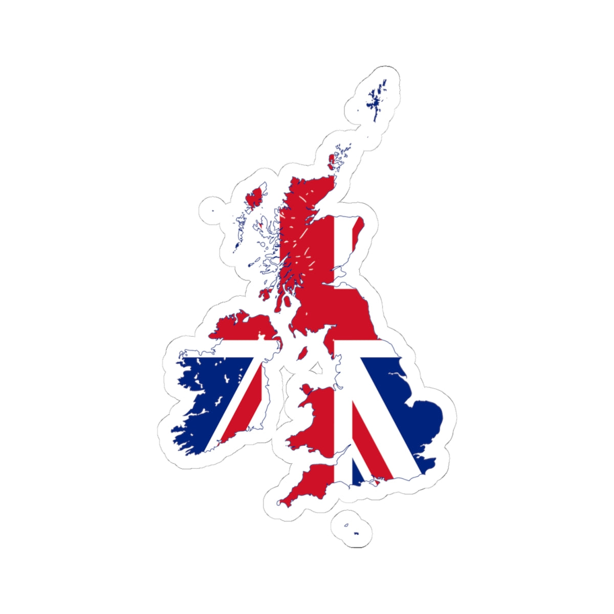 Flag map of the United Kingdom 1801-1922 (United Kingdom) STICKER Vinyl Kiss-Cut Decal