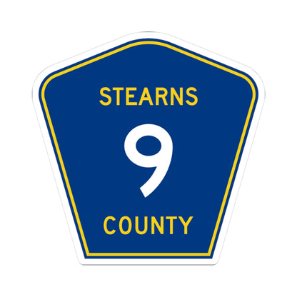 Stearns County Route 9 (Minnesota) (Road Sign) STICKER Vinyl Kiss-Cut Decal