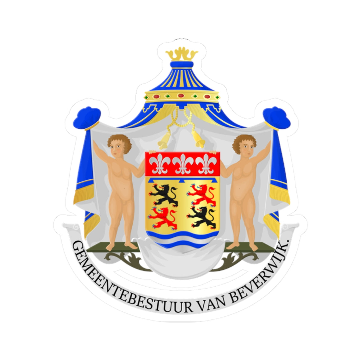 Beverwijk wapen (Netherlands) (Coat of Arms) STICKER Vinyl Kiss-Cut Decal