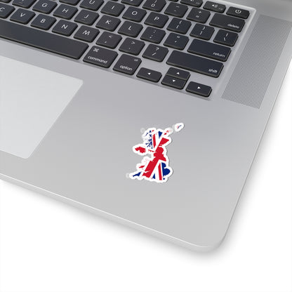 Flag-map of the United Kingdom (United Kingdom) STICKER Vinyl Kiss-Cut Decal