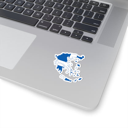 Flag-map of Greece 1822-1978 (Greece) STICKER Vinyl Kiss-Cut Decal