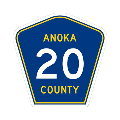 Anoka County 20 (Minnesota) (Road Sign) STICKER Vinyl Kiss-Cut Decal