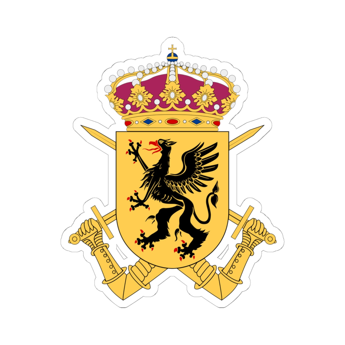 Södermanlands regemente vapen (Sweden) (Coat of Arms) STICKER Vinyl Kiss-Cut Decal