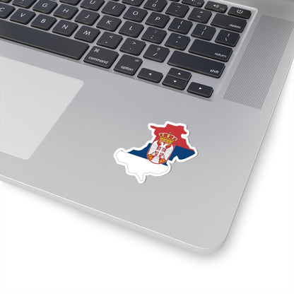 Flag-map of North Kosovo Serbia (Serbia) STICKER Vinyl Kiss-Cut Decal
