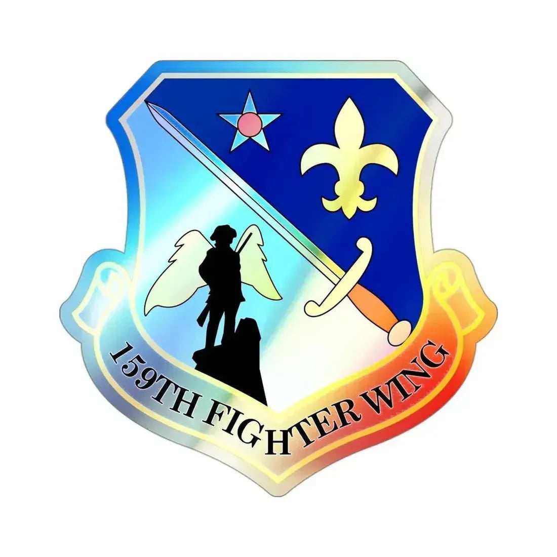 159th Fighter Wing (U.S. Air Force) Holographic STICKER Die-Cut Vinyl Decal 3 Inch Holographic - The Sticker Space