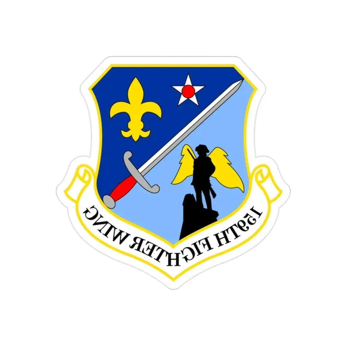 159th Fighter Wing (U.S. Air Force) REVERSE PRINT Transparent Die-Cut STICKER - The Sticker Space