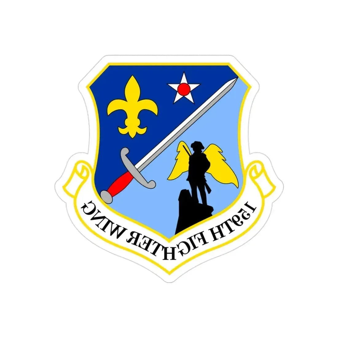 159th Fighter Wing (U.S. Air Force) REVERSE PRINT Transparent Die-Cut STICKER - The Sticker Space