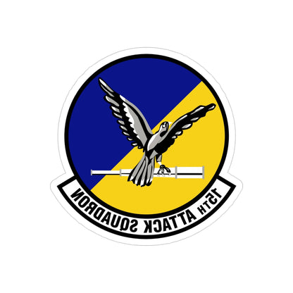 15th Attack Squadron Emblem (U.S. Air Force) REVERSE PRINT Transparent STICKER-5" × 5"-The Sticker Space